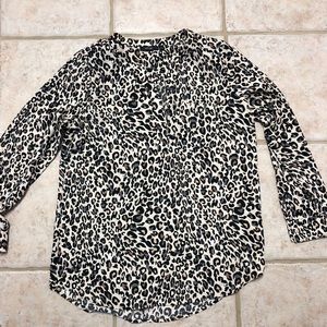 Leopard Neutrals 3/4 Sleeve Shirt - M